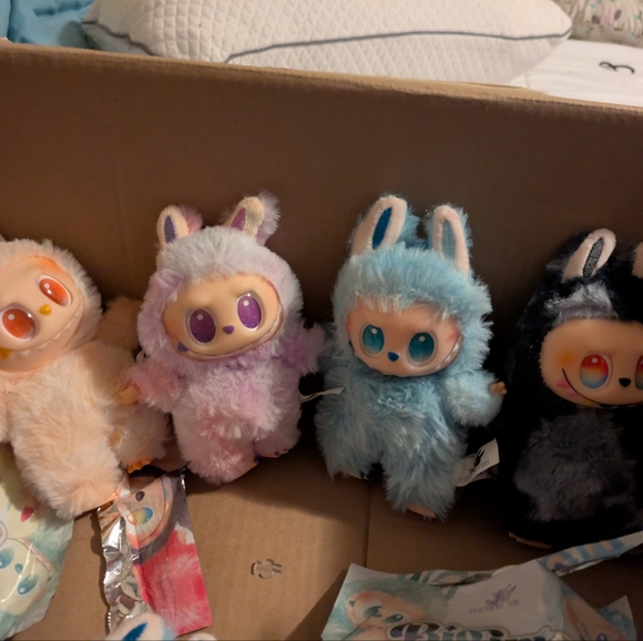 Plush Small Pet Toys - Cream Purple Blue Black